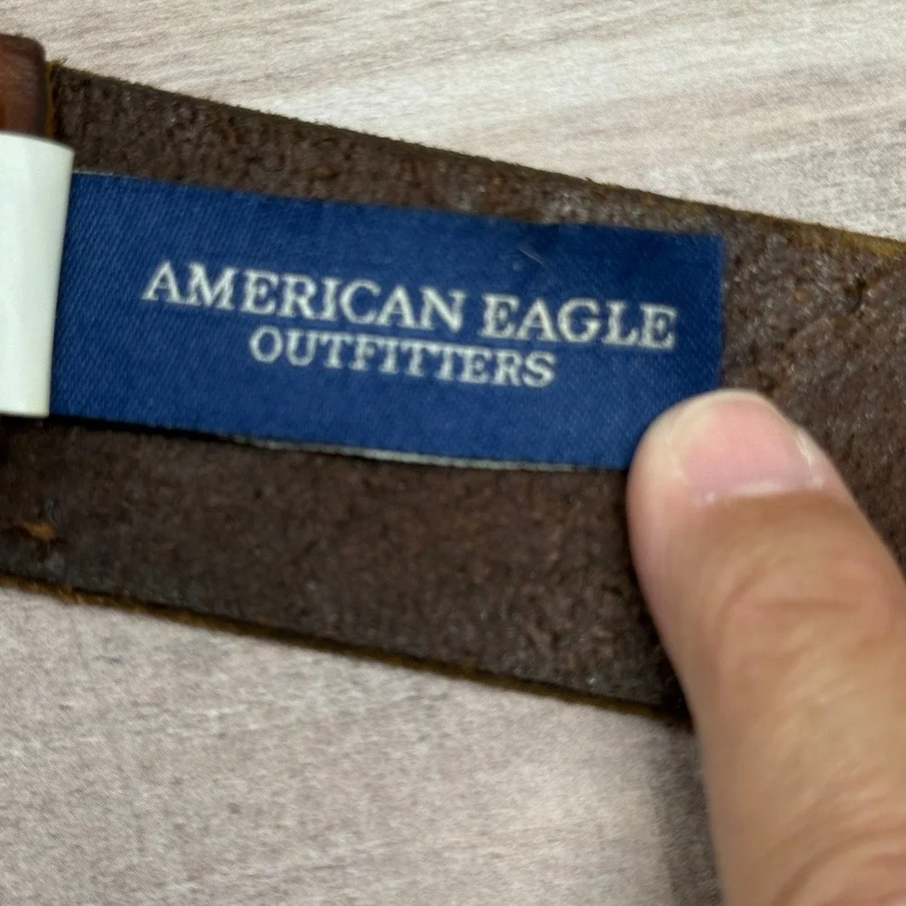 American Eagle Mens Leather Belt 38 Rugged Outdoor Western Gorpcore Streetwear